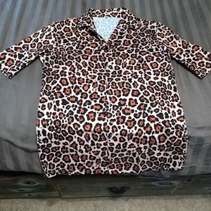 Men animal print button up